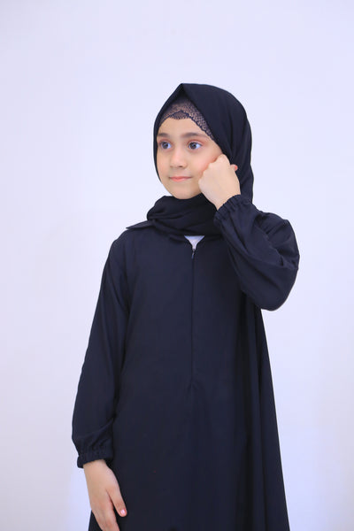 Black Nida Fabric Abaya.(Stitch)