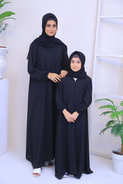 Black Nida Fabric Abaya.(Stitch)