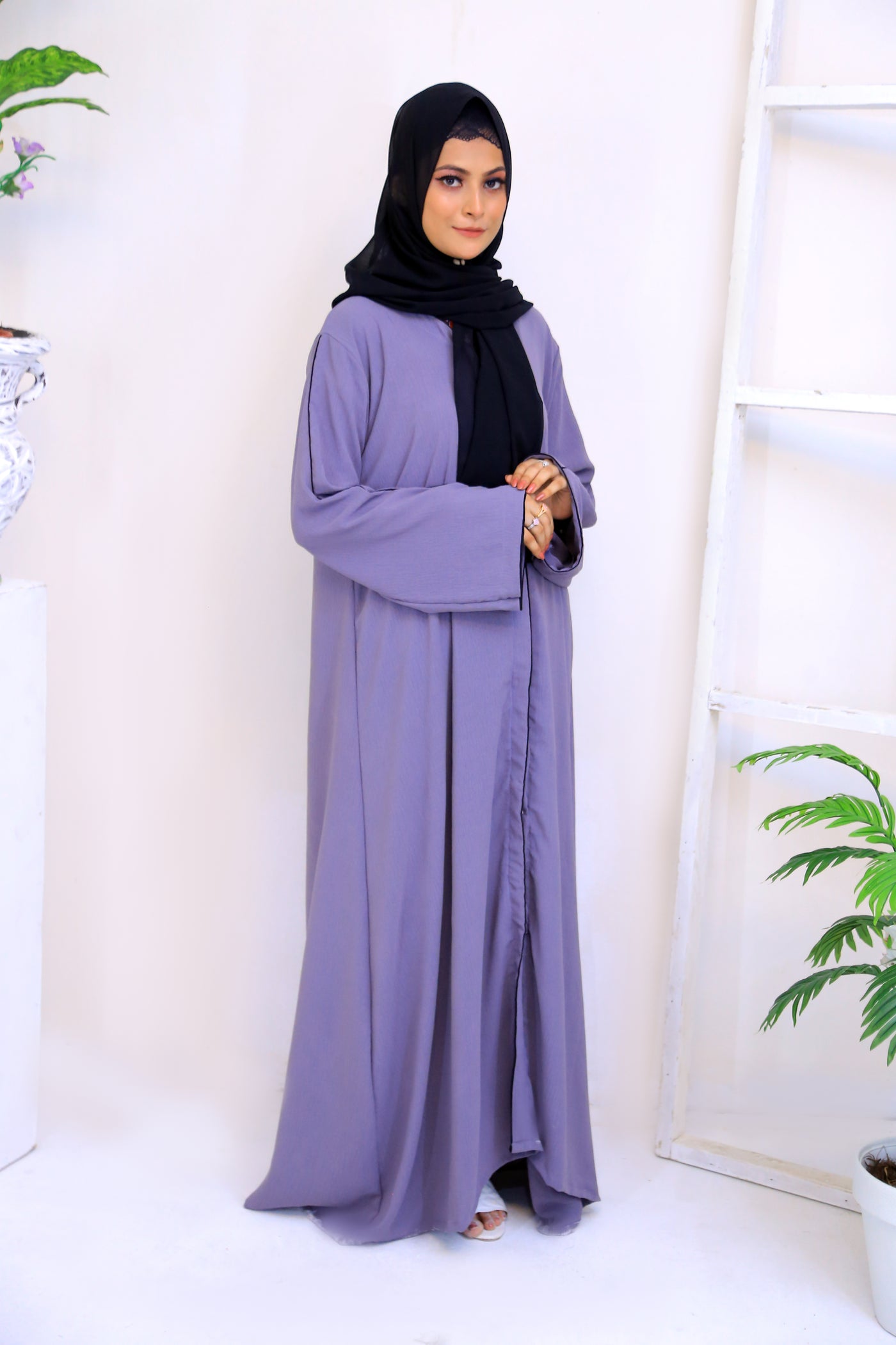 Grey CEY Fabric Abaya.