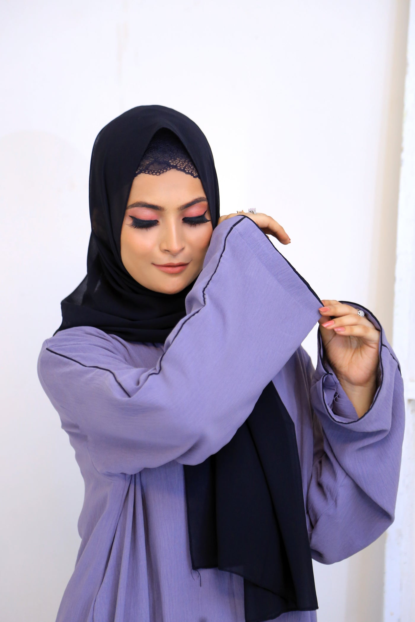 Grey CEY Fabric Abaya.